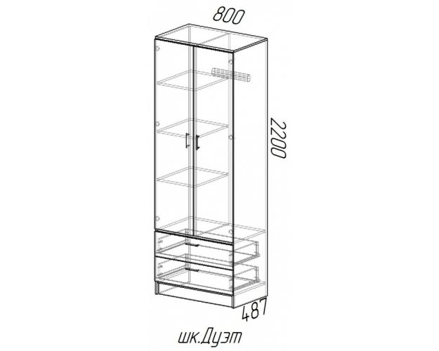 Шкаф 2-х дверный Дуэт