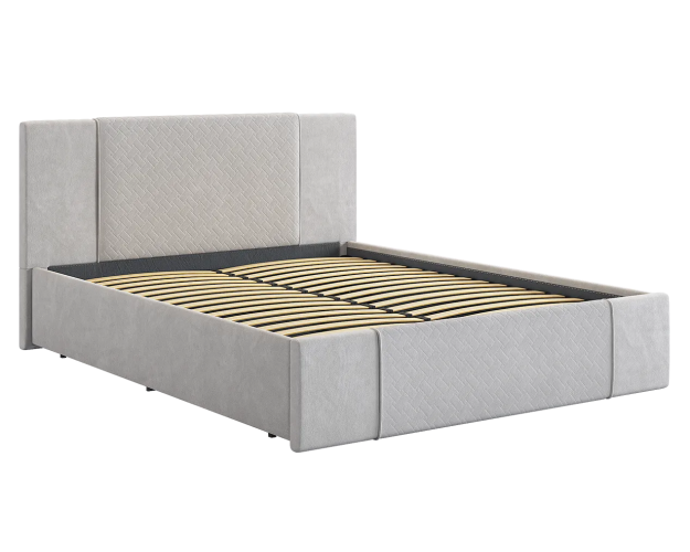 Кровать с основанием Хлоя 1600 галька (велюр)