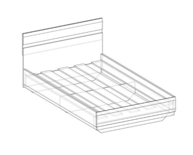 Ультра Кровать 1400 с настилом (Белый/Белый глянец)